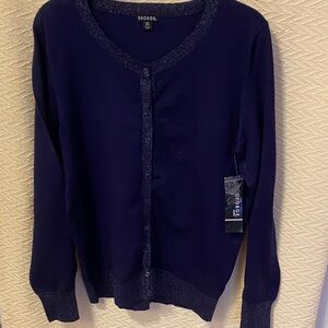 George Navy Cardigan with Sparkle Trim